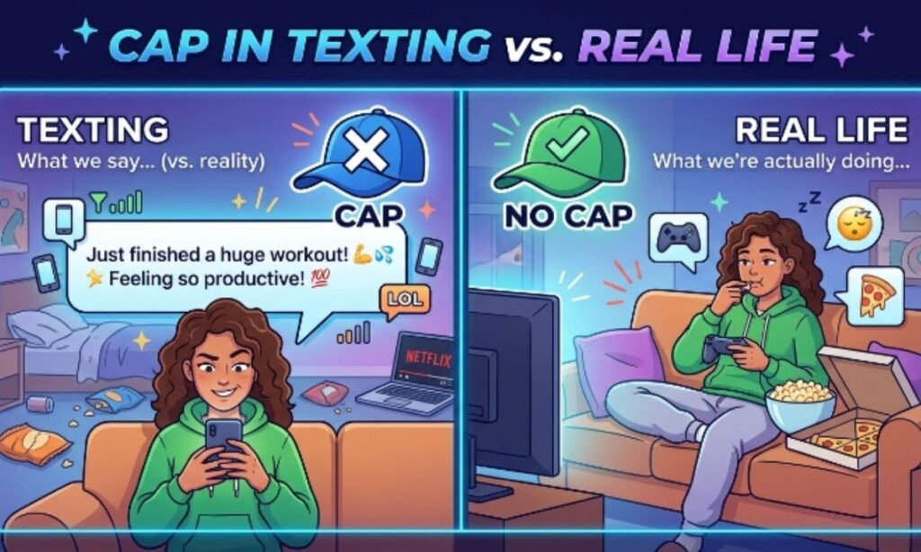 Cap in Texting vs. Real Life