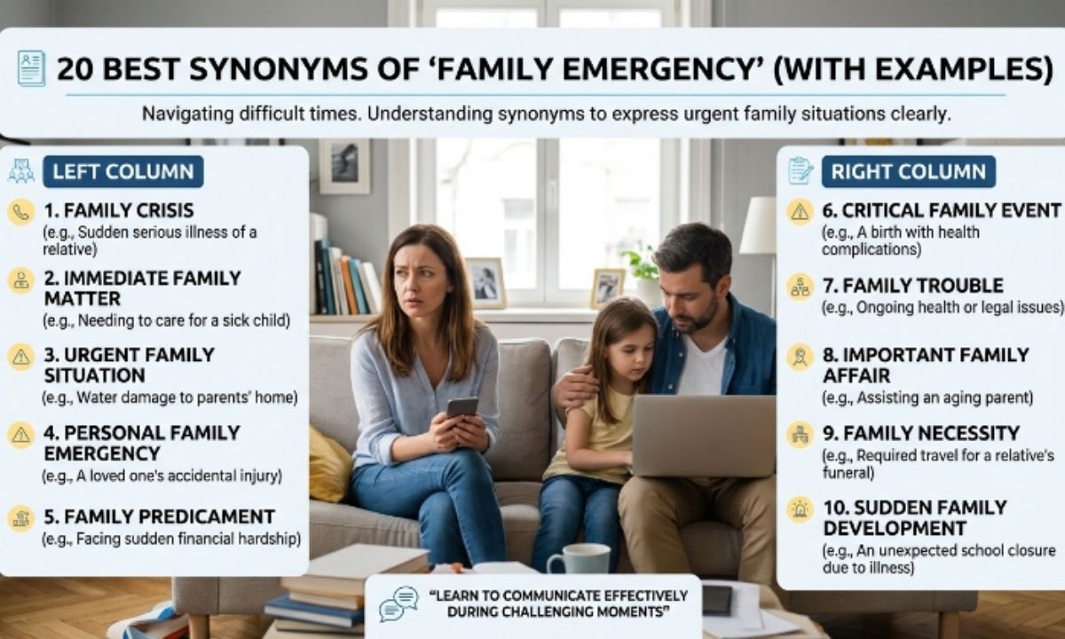 20 Best Synonyms of "Family Emergency" (With Examples)
