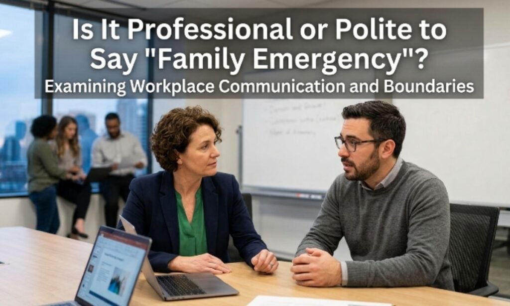 Is It Professional or Polite to Say Family Emergency